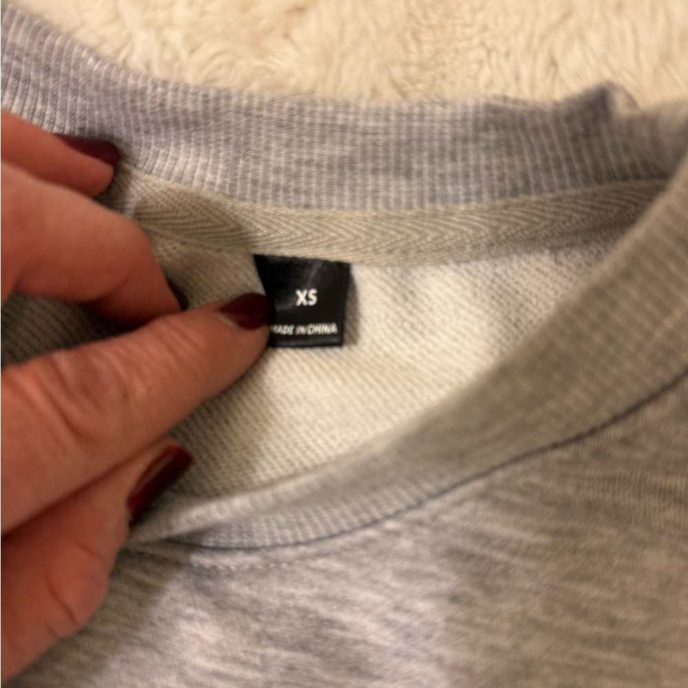 Gray Sweatshirt with Blue Sea Life Design - Picture 2 of 2